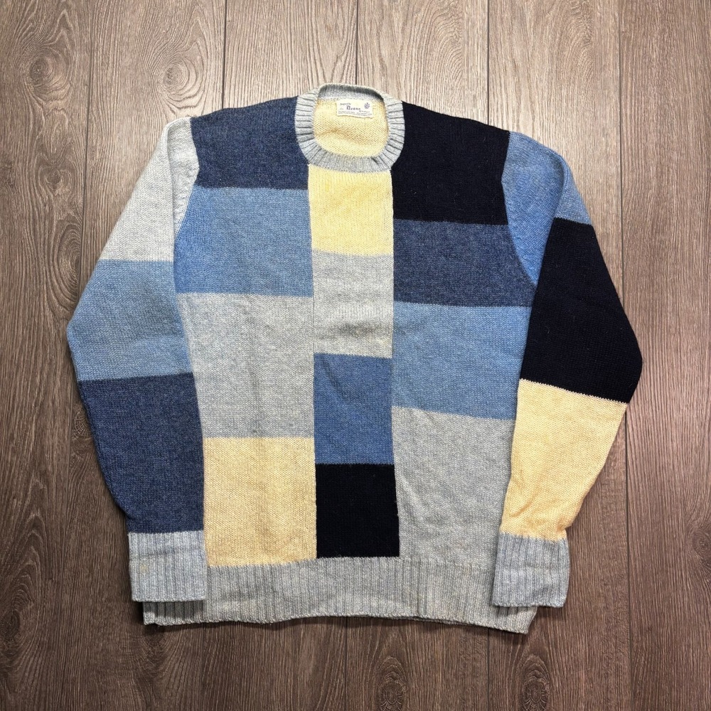 Vintage Deans of Scotland Shetland Wool Blue Sweater 44 Large